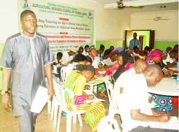 Some of the young farmers at the value chain developement training yesterday in Keffi, Nasarawa State