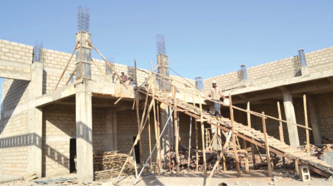 The rice mill under construction