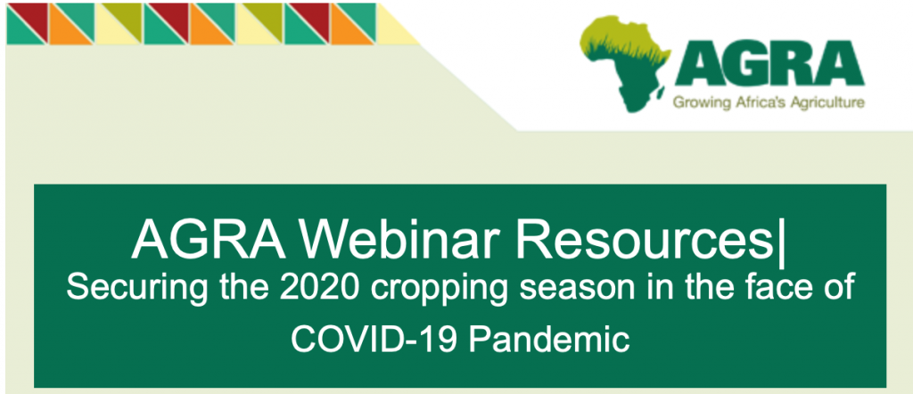 Securing the 2020 Cropping Season in the Face of Covid-19 Pandemic